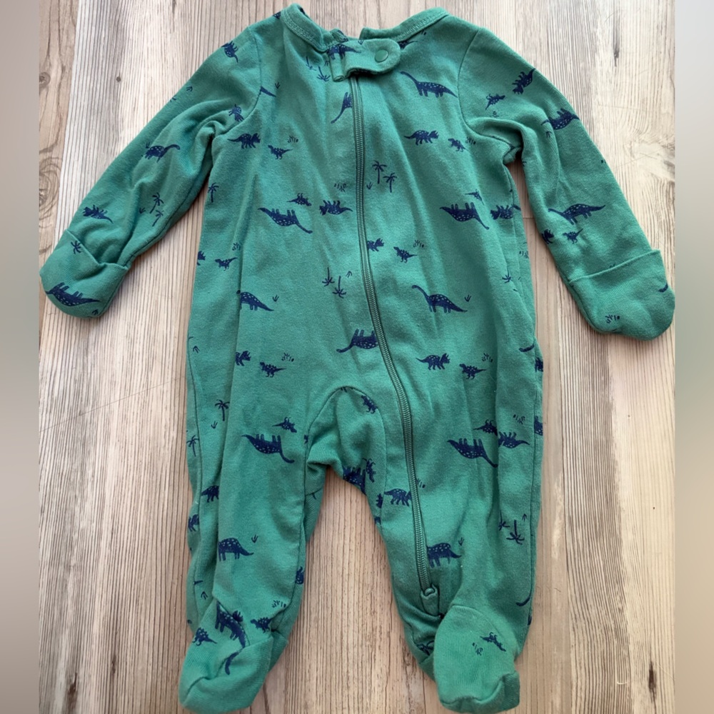 Carter's Bundle of 2 Dinosaur Zip Up Newborn Footies